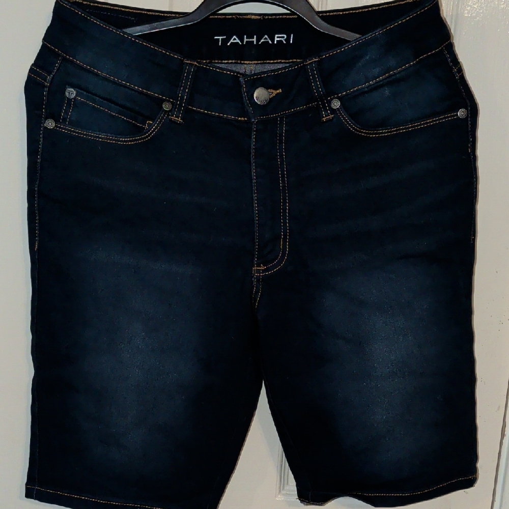 Tahari Women's Dark Blue Jean Shorts